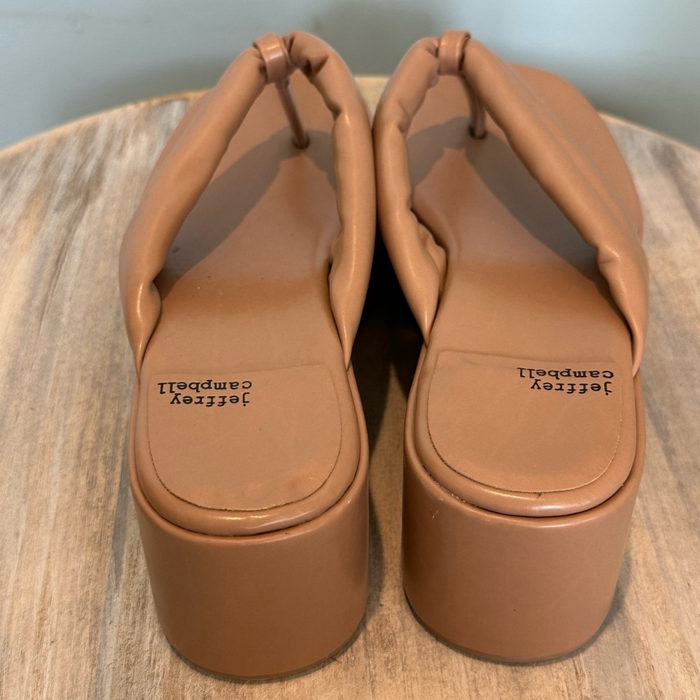 Jeffrey Campbell Brown/Tan platform slip on sandal flip flops size 7 - Picture 6 of 12
